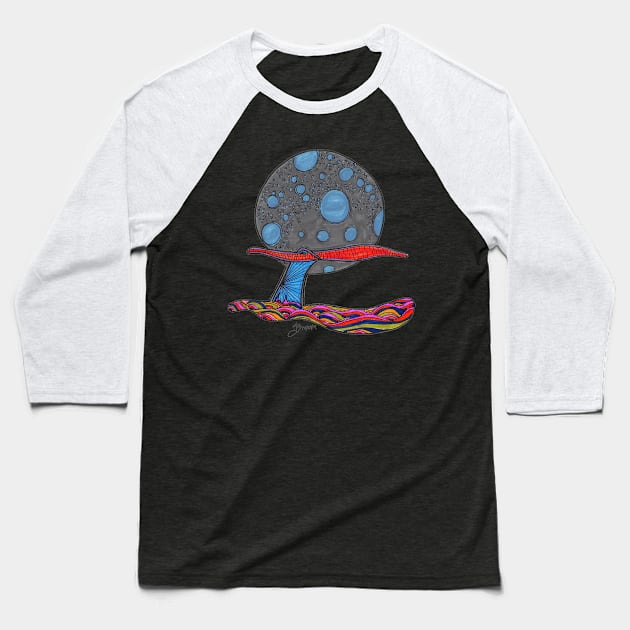 Ethereal Whale Tail Baseball T-Shirt by Joseph Baker